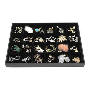 Bandeja de terciopelo negro al por mayor de 35 cm para joyería, bandeja de exhibición de lujo para pulseras, collares y anillos para escaparates de joyería - Product Image 1