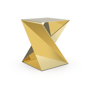 Table d'appoint en métal en forme de Z de luxe, personnalisable, moderne, OEM/ODM, tables basses minimalistes en acier inoxydable de haute qualité - Product Image 6