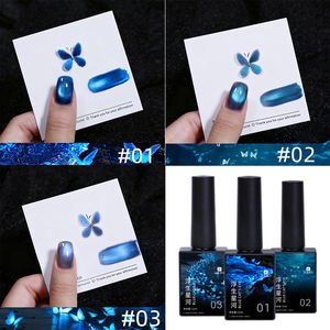ZRKGEL เจลสีน้ำเงินรุ่นใหม่ 3 สี ปราศจากสาร HEMA/TPO เจลแม่เหล็กแบบ <span class=keywords><strong>Moonlight</strong></span> Cat Eye สะท้อนแสง ลอกออกได้ สำหรับตกแต่งเล็บ - Product Image 2