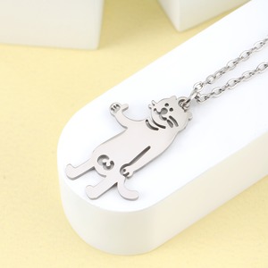 Collar con Colgante de Acero Inoxidable Divertido Estilo Hip Hop, Collar Personalizado con Colgante de Animal (Gato, Perro) Hueco de Titanio, Collar de Amistad <span class=keywords><strong>para</strong></span> Mujer - Product Image 6