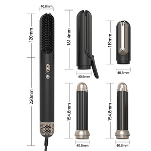 Multifunctional Hair Styling Tool 220mm Length 5 In 1 Hot Air Comb Straightener Curler Dryer Tourmaline Ceramic Fast Heating - Product Image 1