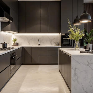 ตู้ครัวระบบครบวงจรแบบสั่งทำสไตล์อิตาเลียนหรูหราทันสมัยสำหรับบ้านทั้งหลัง เฟอร์นิเจอร์ไม้ ยอดขายอันดับหนึ่งของยุโรป - Product Image 2