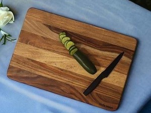 Planche à découper robuste en bois de manguier foncé, grande taille, pour viande, légumes, fruits et fromages, vente en gros - Product Image 3