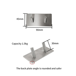 Gancho de Metal de acero inoxidable sin clavos súper pegajoso para baño y cocina trapo autoadhesivo y colgador de toallas para uso en ropa - Product Image 2