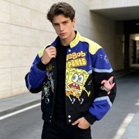 Veste décontractée légère pour homme Kuest, style boutonné, avec imprimés de personnages animés, service ODM OEM