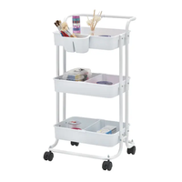 Chariot de cuisine multifonctionnel empilable, chariot de rangement domestique, étagère empilable, chariot roulant utilitaire