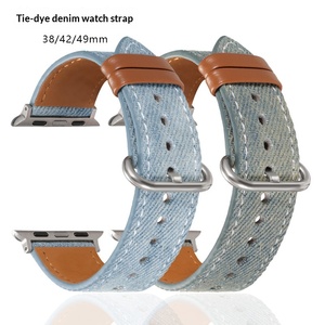 สายนาฬิกา Upro Denim Canvas Leather สำหรับ Apple Watch 38 มม. 42 มม. 49 มม. สายผ้า Tie Dye แบบไฮบริด สไตล์วินเทจ - Product Image 1