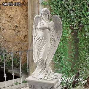 Statues religieuses <span class=keywords><strong>en</strong></span> marbre de grande taille <span class=keywords><strong>pour</strong></span> <span class=keywords><strong>jardin</strong></span>, <span class=keywords><strong>ange</strong></span> féminin avec des ailes, sculpture - Product Image 4