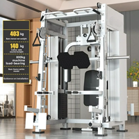 Smith Machine multifonctionnelle en acier pour la maison : ensemble d'équipements de gym pour squats, développés assis, exercices de pectoraux et cage de puissance pour un entraînement complet du corps
