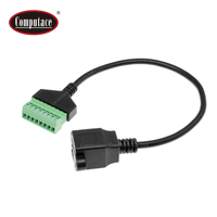 Connecteur femelle RJ45 8P8C, 8 voies, bornes à vis, blindage tressé, PVC, aluminium, câble d'ordinateur à charge rapide 3A, sans soudure
