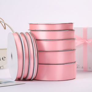 Cinta de Raso Rosa Personalizada, 100% Poliéster Reciclado, 10mm 25mm, de una Sola Cara, Diseño Personalizado, Accesorios para el Cabello Navideños, Decoración de Medallas, Rollo - Product Image 4