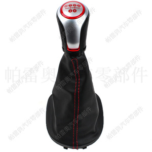 หัวเกียร์หนัง Volkswagen Golf 6 Caddy 5 สปีด เย็บด้ายแดง ดีไซน์ตามหลักสรีรศาสตร์ - Product Image 2