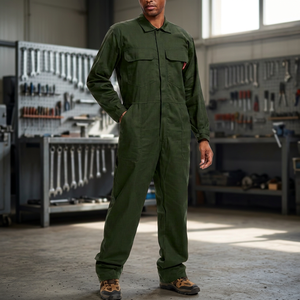 Overol de Trabajo Verde de Poliéster, Corte Regular, Costuras Soldadas, Ropa de Seguridad para Fábrica y Taller, Antiestática, Protección Limitada - Product Image 4