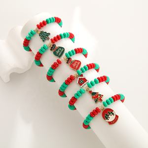 Adjustable Christmas Tree Style Acrylic Abacus Beads <b>Bracelet</b> Customizable <b>Cute</b> Jewelry for Parties - Product Image 1