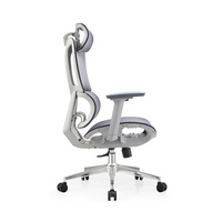 Chaise de bureau ergonomique moderne en maille avec appui-tête réglable, support lombaire, accoudoirs 3D fixes, siège respirant et base en aluminium pour ordinateur