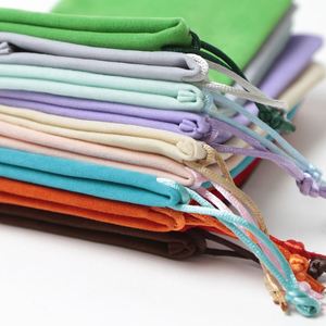 ถุงผ้ากำมะหยี่นุ่มสีสันสดใส พิมพ์ลายสกรีน รีไซเคิลได้ พร้อมเชือกผูก สำหรับใส่เครื่องประดับ สั่งทำโลโก้ได้ตามต้องการ แฟชั่นใหม่ - Product Image 4
