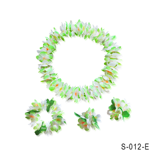 Bracelet hawaïen avec fleur pour femmes, serre-tête Leis Luau, bandeau de cheveux, collier, vacances à la plage, été - Product Image 2