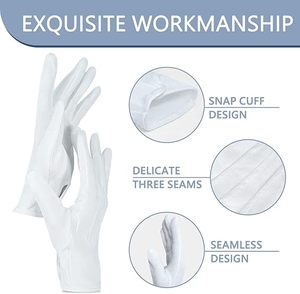 Guanti <span class=keywords><strong>da</strong></span> Moto Professionali in Cotone con Puntini in PVC, Guanti <span class=keywords><strong>da</strong></span> Lavoro Bianchi in Cotone, Produzione OEM e Vendita all'Ingrosso - Product Image 4