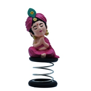 Ídolo de Krishna Pintado a Mano con Tono de Piel Natural, Figura Decorativa Devocional de Plástico para Decoración - Product Image 1