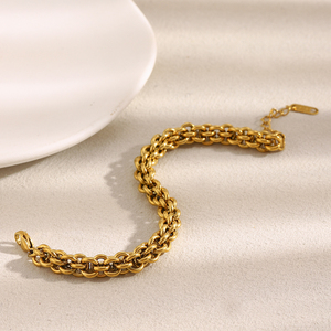 سوار سلسلة من الفولاذ المقاوم للصدأ مطلي بالذهب من Dreamidea-جريء وصنع بيان - Product Image 3