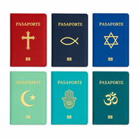 Porte-passeport en cuir PU de luxe avec logo personnalisé, estampage à chaud en feuille d'or, étui pour documents de voyage, porte-cartes de visa, cadeau d'affaires