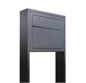 Boîte aux lettres verticale à compartiment unique en métal gris JH-Mech, surface anti-âge durable, grande capacité, espace pour courrier postal - Product Image 1