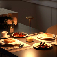 Lampe de table moderne décorative sans fil en aluminium, rechargeable, LED, avec variateur tactile, lumière blanc chaud, pour usage intérieur hôtelier