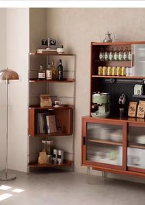<span class=keywords><strong>Étagère</strong></span>s d'angle en bois massif vintage en acier inoxydable vitrines multifonctionnelles salon chambre <span class=keywords><strong>étagère</strong></span>s <span class=keywords><strong>CD</strong></span> Racks - Product Image 6