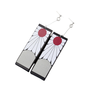 <span class=keywords><strong>Pendientes</strong></span> colgantes de <span class=keywords><strong>Tanjiro</strong></span>, joyería de moda de Demon Slayer en forma de rectángulo acrílico de moda de Japón inspirada en dibujos animados de Anime - Product Image 3