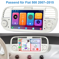 Autoradio Android 7 pouces avec Carplay sans fil, Android Auto, GPS, aide au recul, OBD2, émetteur FM, DVR, audio Hi-Fi, 1 an de garantie pour Fiat 500
