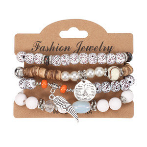 Joyería de Moda, Pulseras con Cuentas y Dije de la Torre Eiffel, Set de Regalo para Mujer, Hecho en China - Product Image 2