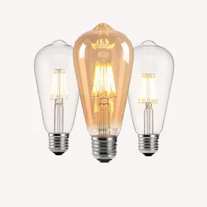 ALICSD Vintage LED Edison ampulleri 6W eşdeğer 60W 700lm 80 + CRI E27 orta taban Antique antika LED Filament ampuller