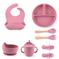 Service OEM et ODM, prix de gros d'usine, conception personnalisée, ensemble de vaisselle en silicone pour enfants, plusieurs styles et couleurs acceptables