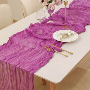 Chemin de table en organza pour mariage et hôtel, nappe de luxe personnalisée froissée pour la décoration de fête - Product Image 3