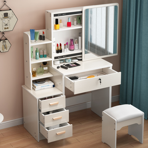 Armoires de rangement cachées chaudes <span class=keywords><strong>étagère</strong></span>s ouvertes commode avec miroirs amovibles <span class=keywords><strong>coiffeuse</strong></span> avec miroir à LED vanités de maquillage - Product Image 3