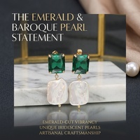 Anting Mutiara Vintage Model Jade Berlapis Emas Retro untuk Pengantin Pernikahan Perhiasan Fashion Anting Mutiara