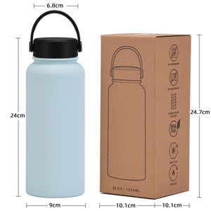 2025 Factory Direct 1L (34oz) 304 Frasco deportivo de acero inoxidable Bicolor Mix Vaso aislado portátil para exteriores Boca grande - Product Image 3