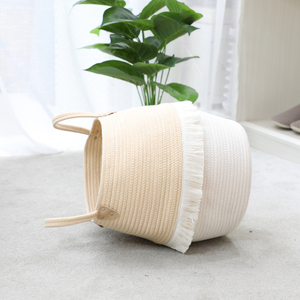 Lovely and nice design practical household using round cotton <strong>rope</strong> <strong>basket</strong> wholesale - Product Image 4