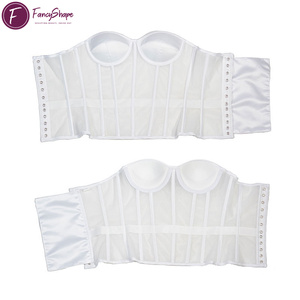 Corsetto da donna FancyShape traspirante con stecche, top corto vintage con spalline sottili e schiena scoperta, reggiseno da sposa per feste e matrimoni - Product Image 5