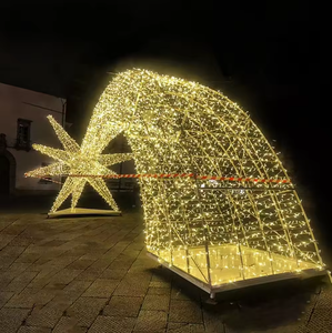 Lampe 3D <span class=keywords><strong>Lumineuse</strong></span> Étoile <span class=keywords><strong>Filante</strong></span> Éclatante, Grand Motif Métallique Lumineux avec Indice de Protection IP65 pour Décoration Commerciale Extérieure de Noël et de Rue - Product Image 5