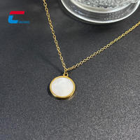 Collier NFC programmable personnalisé, bijoux en acier inoxydable plaqué or de luxe avec puce NFC