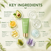 Crème Visage Quotidienne Hydratante et Lissante à la Céramide, Vitamine C, Vitamine E et Extrait d'Avocat - Anti-rides, Réparatrice et Raffermissante pour Tous - Meilleure Vente
