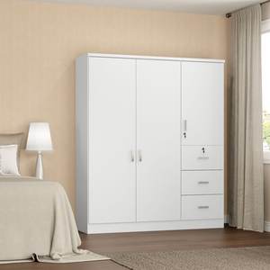 Modern Double Sliding Door <strong>Wardrobe</strong> 2 Mirrored Hanging Rails <strong>Shelves</strong> Storage Cabinet <strong>for</strong> Bedroom - Product Image 4