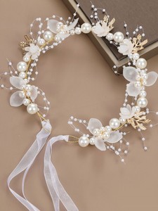 Ghirlanda per capelli da <span class=keywords><strong>bambina</strong></span>, accessorio floreale per capelli, stile principessa, ispirato alle fate della foresta, per sposa e <span class=keywords><strong>damigella</strong></span> <span class=keywords><strong>d</strong></span>'<span class=keywords><strong>onore</strong></span> - Product Image 1