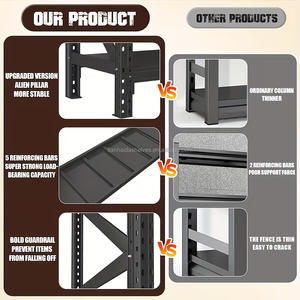 Étagère <span class=keywords><strong>de</strong></span> rangement en fer robuste personnalisable pour <span class=keywords><strong>garage</strong></span>, multi-niveaux, installation facile, plusieurs couleurs, jaune, usage commercial et domestique - Product Image 3