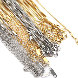 Collar de cadena de acero inoxidable chapado en oro de 18k, cadena para clavícula, unisex, regalo, joyería H1164 - Product Image 3