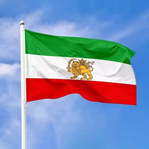 Bandera Personalizada de Alta Calidad de Doble Cara, Bandera Persa Antigua Histórica de Irán con León y Sol, Impresión Digital, Asta de Aluminio, 3x5 Pies - Product Image 5
