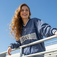 Pull-over brodé personnalisé ODM en gros, style Letterman, avec cols, poignets et ourlets côtelés, unisexe, streetwear