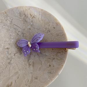 Accessoires pour cheveux en acétate pour femmes, pince à cheveux papillon de 7,5 cm, barrette à cheveux luxueuse avec strass - Product Image 6