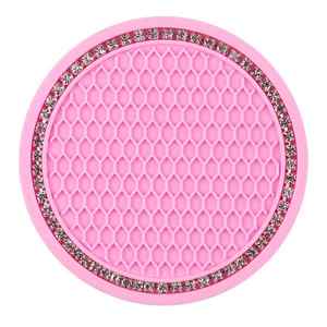 Posavasos de coche de diamante acrílico más nuevo, alfombrillas de taza de viaje de PVC, posavasos de inserción, accesorios interiores de vehículos de cristal antideslizante - Product Image 4